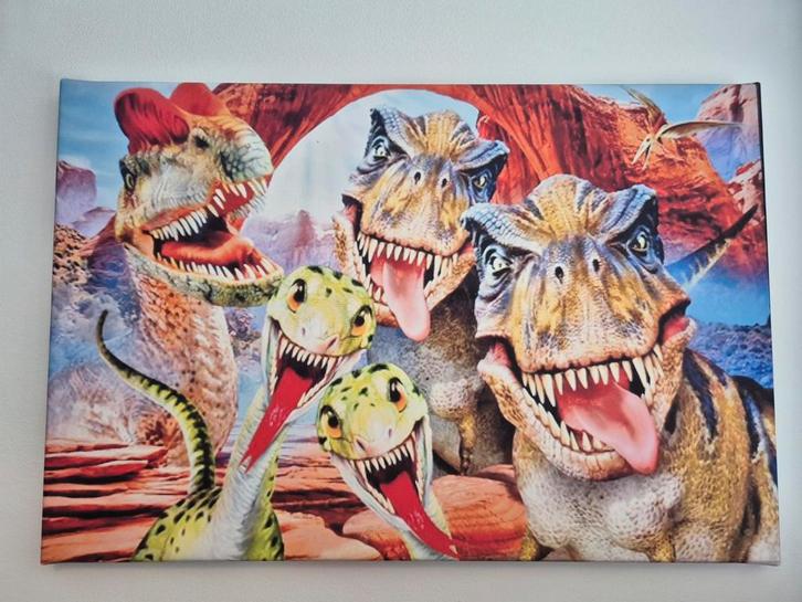Dino Selfie Schilderij, Huis en Inrichting, Woonaccessoires | Schilderijen, Tekeningen en Foto's, Zo goed als nieuw, Schilderij