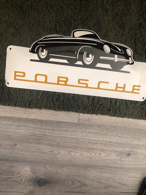 Emaille Bord Porsche 356 James Dean, mooie uitvoering, Verzamelen, Automerken, Motoren en Formule 1, Zo goed als nieuw, Auto's