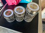 3 stuks glazen keuken pot, Ophalen of Verzenden, Zo goed als nieuw, Glas, Pot, Bus of Blik
