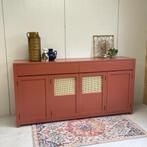Massief hout dressoir buffet greeploos terra kast webbing, Ophalen, 150 tot 200 cm, Onbekend, Zo goed als nieuw