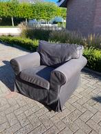 IKEA EKTORP fauteuil – zwart, met afneembare hoes, Ophalen, Zo goed als nieuw, 75 tot 100 cm