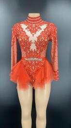 Rode dames glitter bodysuit / jumpsuit feest festival romper, Kleding | Dames, Verzenden, Nieuw, Overige thema's, Kleding