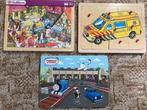 3 houten puzzels:thomas, ambulance en boerderij, Ophalen of Verzenden, Gebruikt