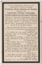 Francisca M.J. de Vreede 1863 Stompwijk + 1935 Schiedam, Verzenden