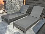 2 verstelbare ligbedden te koop., Tuin en Terras, Ligbedden, Ophalen, Zo goed als nieuw, Kunststof, Verstelbaar