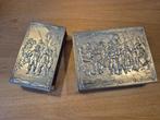 Sigarendoos en luciferdooshouder verzilverd De Nachtwacht, Antiek en Kunst, Antiek | Goud en Zilver, Ophalen of Verzenden
