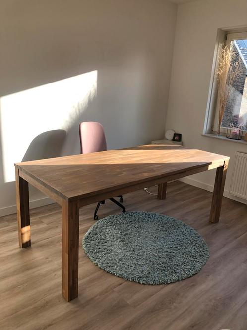 Bureau /Eettafel eiken, 200x90, Huis en Inrichting, Tafels | Eettafels, Gebruikt, 50 tot 100 cm, 200 cm of meer, Vijf personen of meer