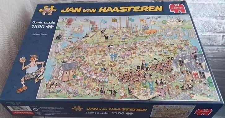 Jan van Haasteren - Highland Games - (1500 stuks), Hobby en Vrije tijd, Denksport en Puzzels, Zo goed als nieuw, Legpuzzel, 500 t/m 1500 stukjes