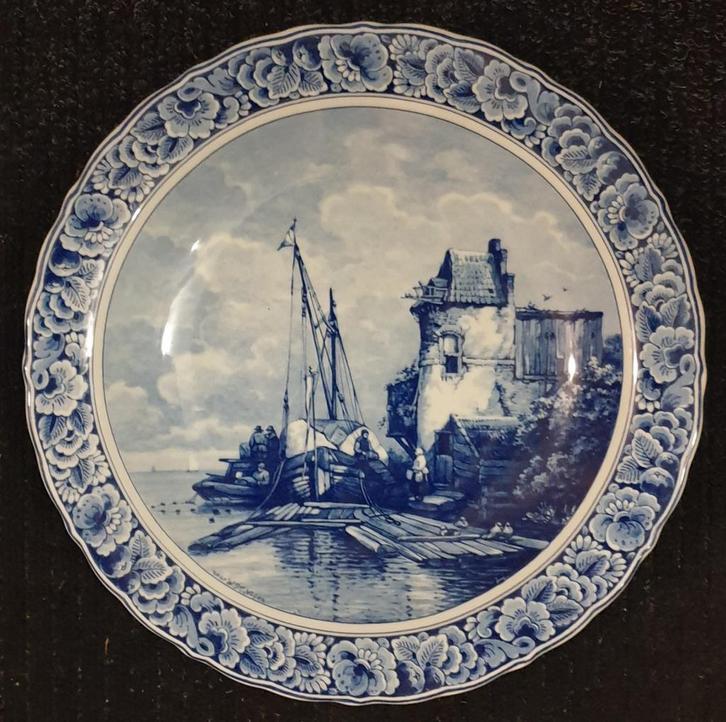 Delfts Blauw Bord Nuijen - Handgeschilderd, Antiek en Kunst, Antiek | Wandborden en Tegels, Ophalen of Verzenden