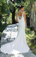 Trouwjurk maat 38/40 crepe pronovias, Ophalen of Verzenden, Zo goed als nieuw, Wit, Trouwjurk