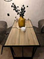 Eettafel eikenhouten kleur met zwarte poten 140 x 70 x 75 cm, Huis en Inrichting, Tafels | Eettafels, 100 tot 150 cm, 100 tot 150 cm