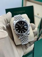 Rolex Datejust 41 Black Dial | Smooth | Jubilee | Nieuw, Staal, Polshorloge, Nieuw, Ophalen of Verzenden