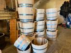 Bloembak half wijnvat whiskyvat palmboom hout vijgenboom, Tuin en Terras, Tuin, Gerard Krale, Rond, Nieuw