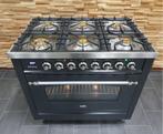 🔥Luxe Boretti Fornuis 90cm antraciet + rvs 6 pit 300° oven, Witgoed en Apparatuur, Fornuizen, Niet ingevuld, 60 cm of meer, Niet ingevuld