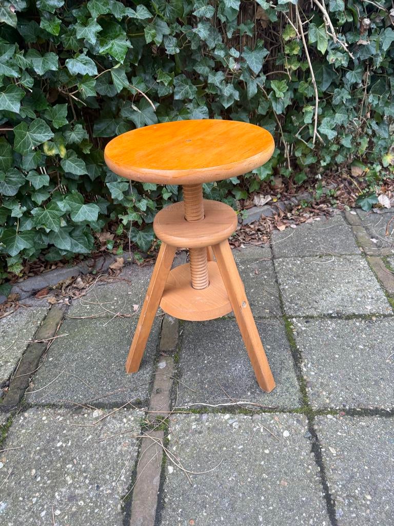 Vintage Atelier Kruk Tekenkruk Pianokruk, Gebruikt, Bruin, Ophalen of Verzenden, Eén