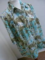DEROFA blouse vintage maat 48 XXL met bloemen, frisse kleur, Kleding | Dames, Overige kleuren, Blouse of Tuniek, DEROFA, Ophalen of Verzenden