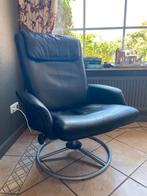 Draaifauteuil leer zwart, Huis en Inrichting, Ophalen, Gebruikt, 50 tot 75 cm, Leer