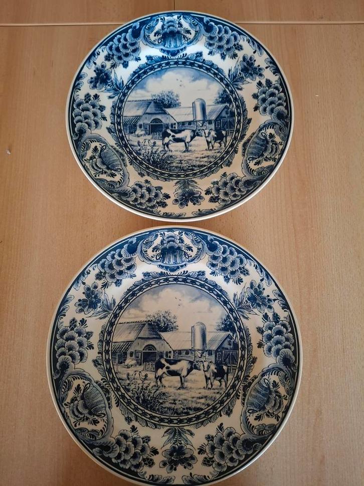 Delfts Blauw Borden Set met certificaat van echtheid, Antiek en Kunst, Antiek | Wandborden en Tegels, Ophalen of Verzenden