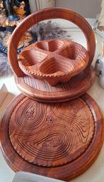 2 prachtige uniek houten schalen.Inklapbaar tot plat bord., Ophalen of Verzenden