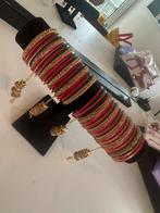Indiase bangles set, Sieraden, Tassen en Uiterlijk, Armbanden, Ophalen, Nieuw, Rood