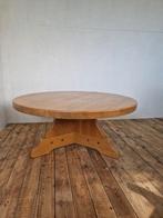 Brutalist blank eiken ronde salontafel japandi, Antiek en Kunst, Ophalen