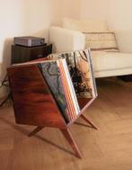 Handgemaakt massief houten platenkast / platenkist, Info@houtwerkstudiobours.nl, Nieuw, Ophalen of Verzenden, Studio Bours