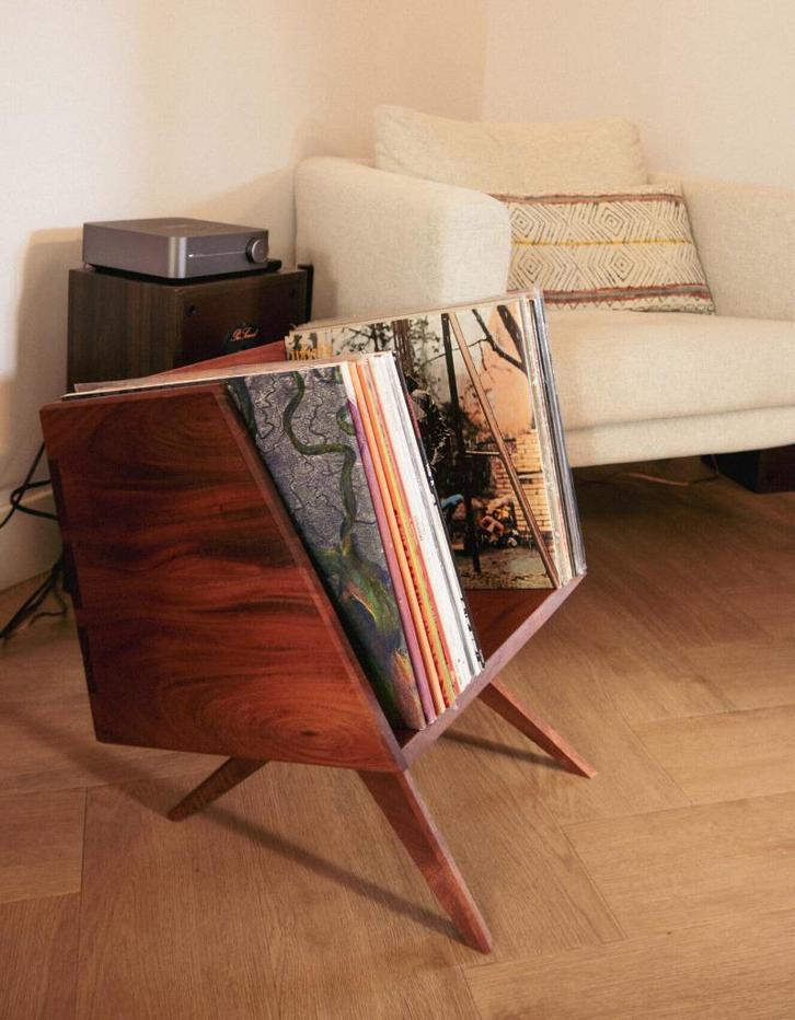 Handgemaakt massief houten platenkast / platenkist, Audio, Tv en Foto, Overige Audio, Tv en Foto, Nieuw, Ophalen of Verzenden