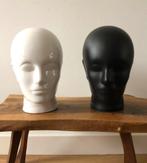2 X Mannequin / koptelefoon hoofd | zwart en wit | jaren 70, Ophalen of Verzenden