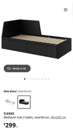IKEA Flekke bed met laden - zo goed als nieuw!, Huis en Inrichting, Slaapkamer | Bedden, Eenpersoons, Zwart, Ophalen of Verzenden