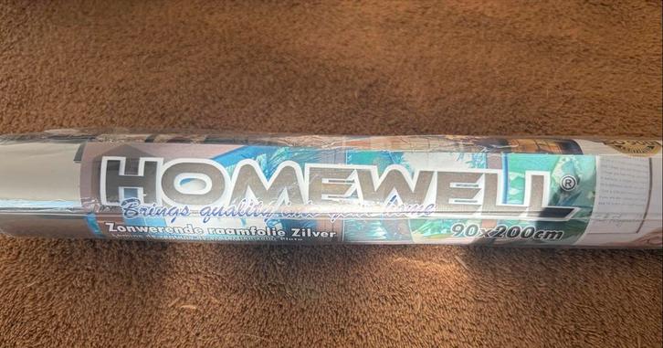 NIEUW: Homewell Zonwerende Raamfolie Zilver 90x200cm, Huis en Inrichting, Stoffering | Behang, Grijs, 10 tot 25 m², Ophalen of Verzenden
