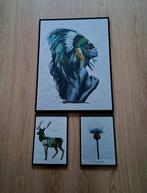 Schilderijen set - 3 stuks, Ophalen, 50 tot 75 cm, 50 tot 75 cm, Print