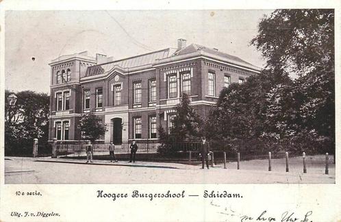 (388-510-031) Schiedam Hoogere Burgerschool, Verzamelen, Ansichtkaarten | Nederland, Zuid-Holland, Verzenden