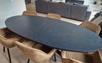 Ovale eettafel 210cm zwart/goud marmerlook, Huis en Inrichting, Tafels | Eettafels, Ophalen, 100 tot 150 cm, 200 cm of meer, Zo goed als nieuw
