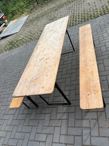 Biertafelset 200x60cm (2 poten missen metaal plaatje) beschikbaar voor biedingen
