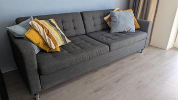 IKEA LANDSKRONA 3-zits slaapbank, Gunnared donkergrijs/hout - afbeelding 1