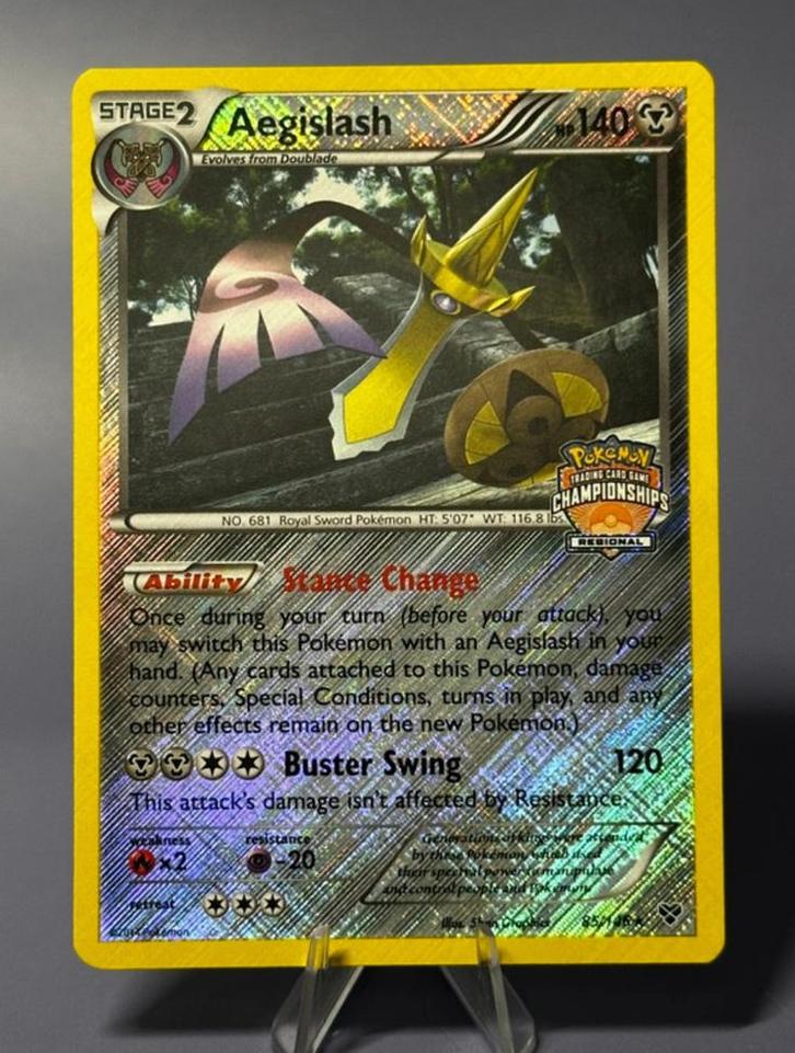Aegislash 85/146 championships, Hobby en Vrije tijd, Verzamelkaartspellen | Pokémon, Nieuw, Losse kaart, Ophalen of Verzenden