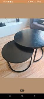 Ronde tafel.  Ijzer poten. Mangohout, Ophalen, Rond, Minder dan 50 cm