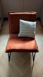 Koperkleurige Fauteuil Cooper met metalen onderstel, Huis en Inrichting, Stoelen, Ophalen, Zo goed als nieuw, Overige kleuren