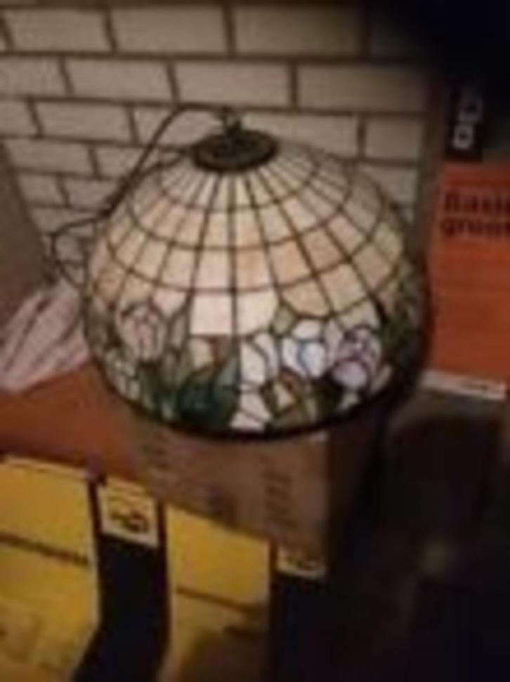 Originele antieke Tiffani hanglamp, Huis en Inrichting, Lampen | Hanglampen, Gebruikt, 75 cm of meer, Glas, Overige materialen