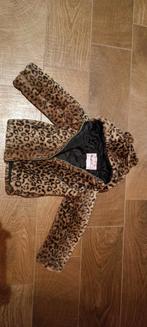 Tijgerprint teddy jasje met teddy/berenoortjes maat 128, Ai girl, Meisje, Ophalen of Verzenden, Zo goed als nieuw