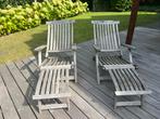 Teakhouten Deckchairs - Verstelbaar, Ophalen, Gebruikt, Teakhout, Verstelbaar