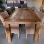 4 linnen stoelen te koop, Ophalen, Gebruikt, Landelijke / stoer en sober, 4 tot 6 stoelen