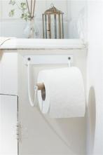 Toilet paper holder w/wooden roll ~Wit~ landelijk, Ophalen of Verzenden, Nieuw, Wit, Overige typen
