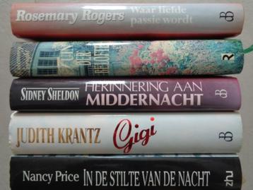 5 romans o.a. Sidney Sheldon, Gigi Krantz, Rosemary Rogers beschikbaar voor biedingen