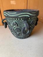 Terracotta bloempot sierpot met 4 oren met ringen handwerk, Ophalen, Rond, Balkon, Terracotta