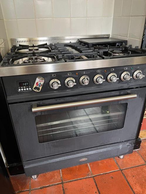 Boretti retro gasfornuis met oven, Witgoed en Apparatuur, Fornuizen, Gebruikt, Vrijstaand, Gas, 5 kookzones of meer, 90 tot 95 cm