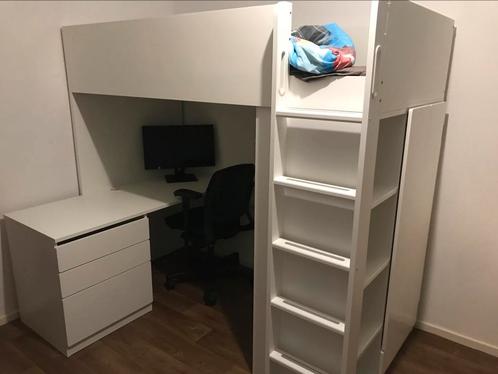 Ikea hoogslaper incl kledingkast en bureau, Kinderen en Baby's, Kinderkamer | Stapelbedden en Hoogslapers, Zo goed als nieuw, Hoogslaper