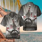 Grijs bowling overhemd (heren mannen shirt hawaii bowlen), Verzenden, Nieuw, Grijs