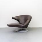 2x Leolux Parabolica Fauteuils Set Bruin Leer - Aluminium, Huis en Inrichting, Fauteuils, Niet ingevuld, 125 tot 150 cm, Niet ingevuld