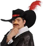 Hoed groot met veer musketier met neus, Ophalen of Verzenden, Zo goed als nieuw, Maat 46/48 (XL) of groter, Carnaval